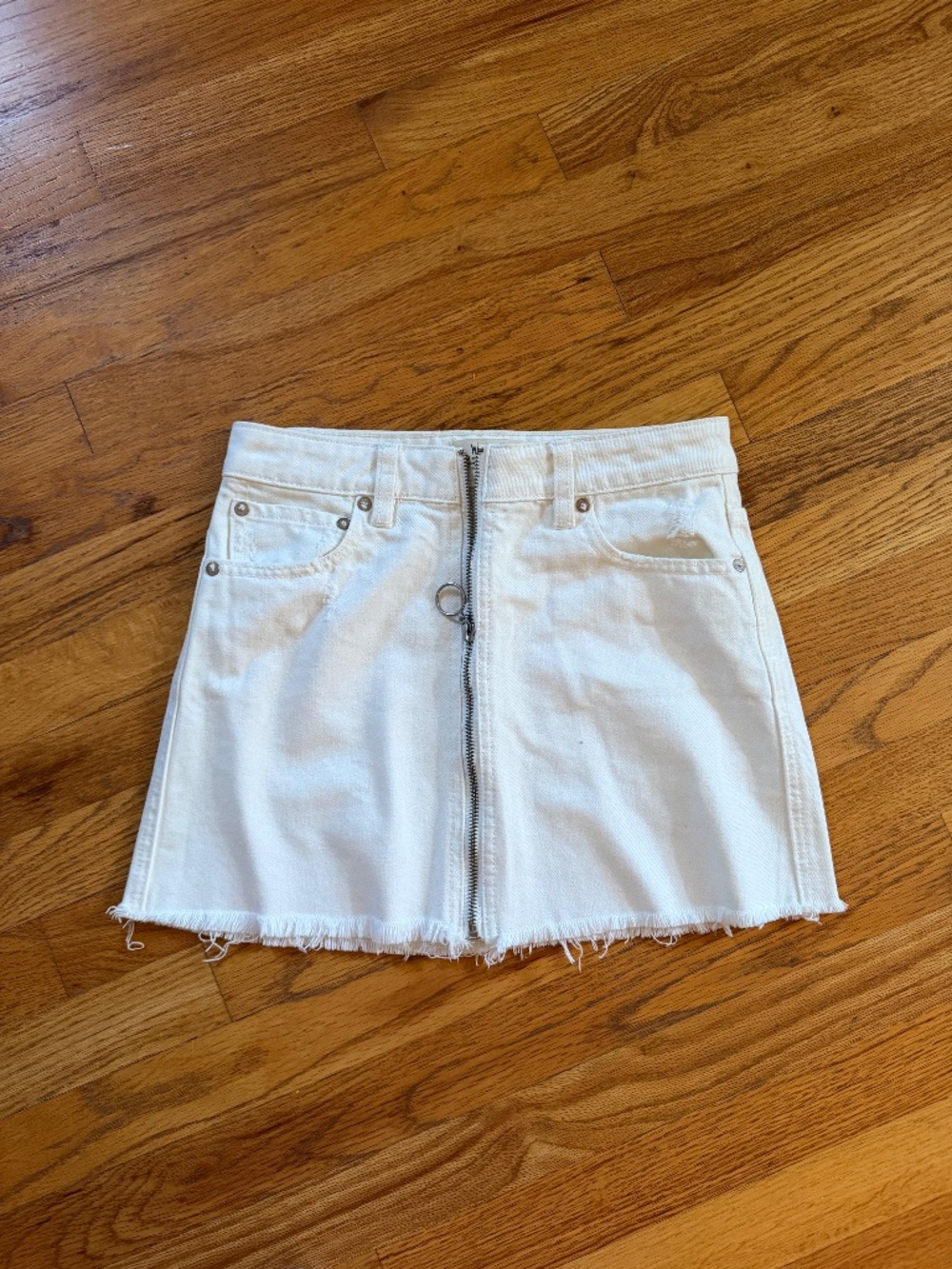 White Denim Free People Mini Skirt